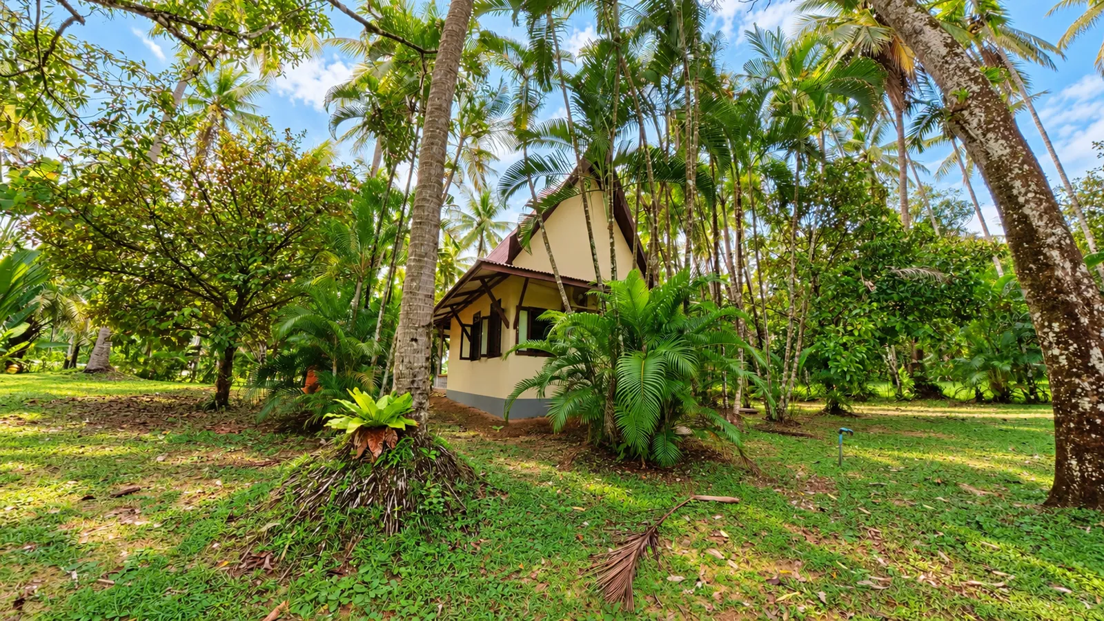 Der tropische Garten der Lake View Bungalows