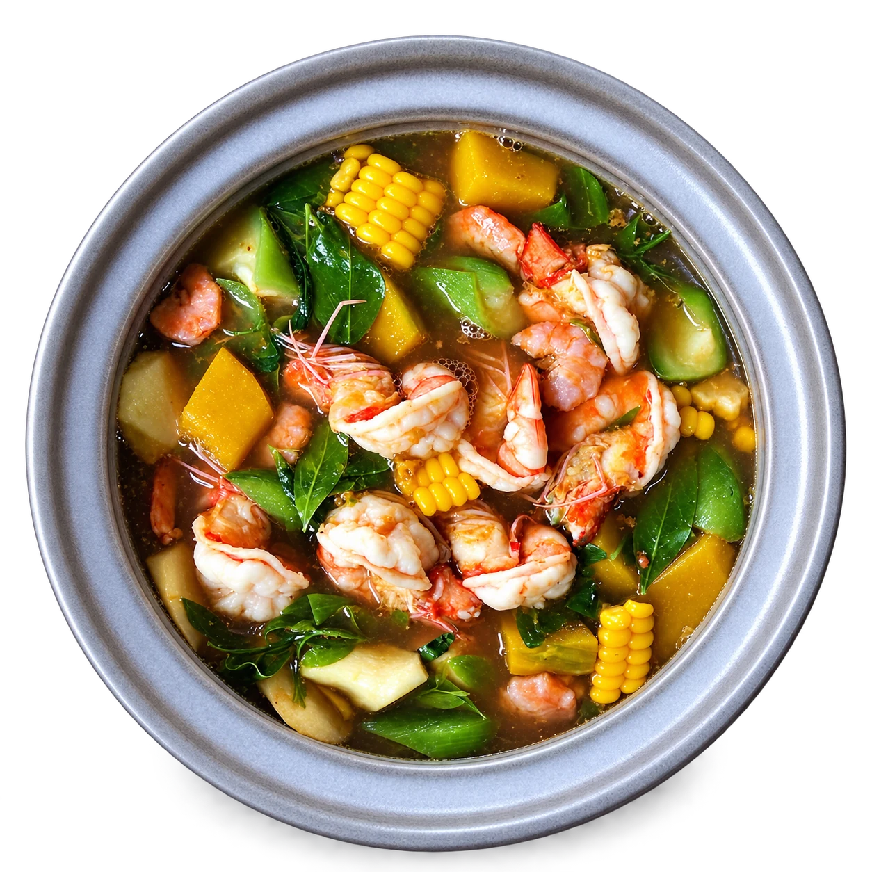 Thailändische Gemüsesuppe mit Garnelen