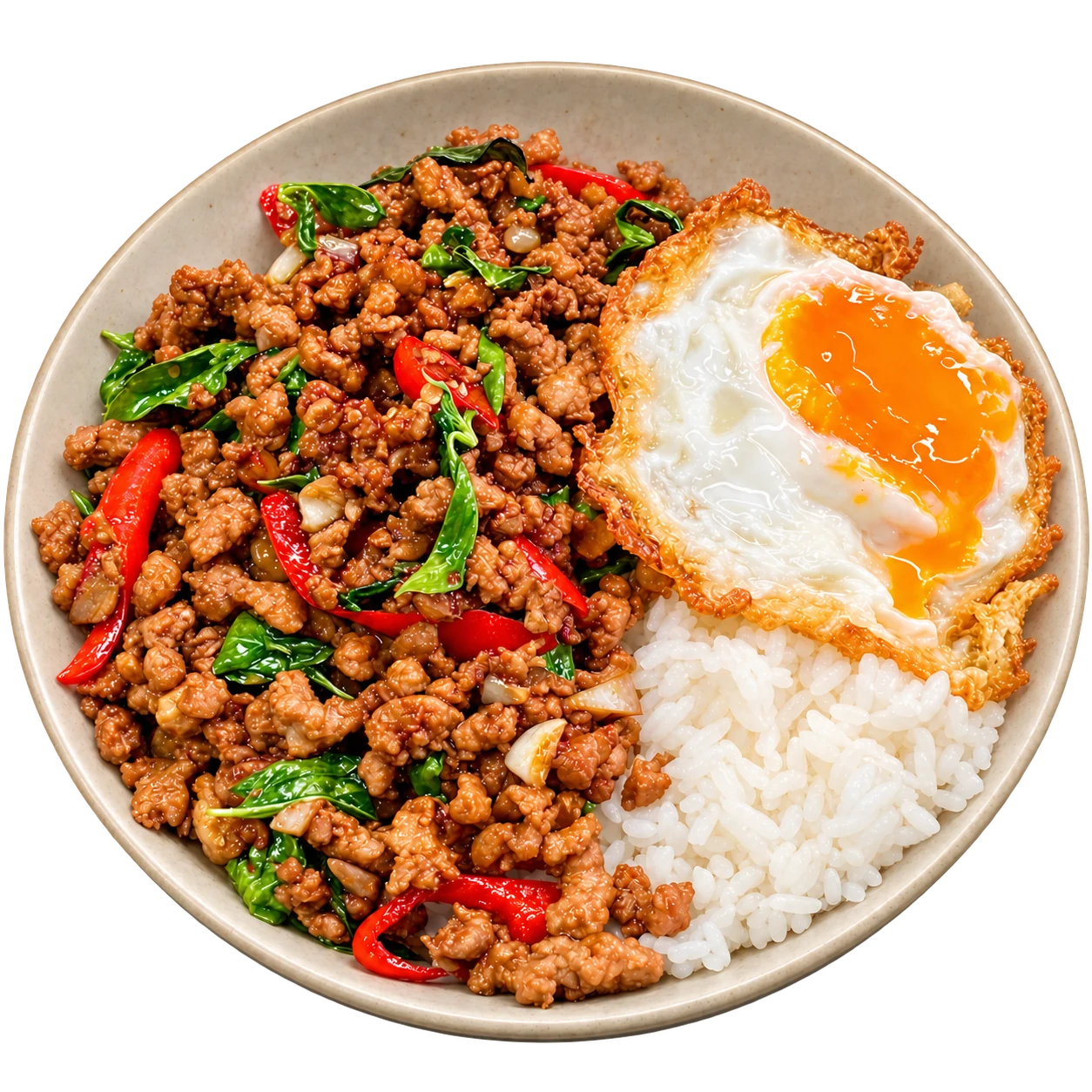 Pad Krapow – gebratenes Fleisch mit Thai-Basilikum